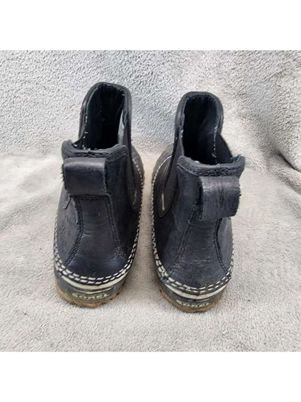 Sorel Shoes Womens Size 6 Out N About Black Leather Chelsea Duck Boots *Read*